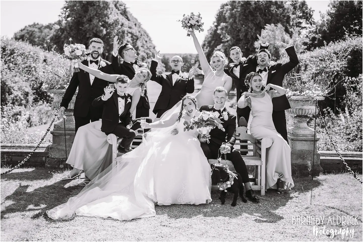 Goldsborough Hall fun wedding photographer Yorkshire