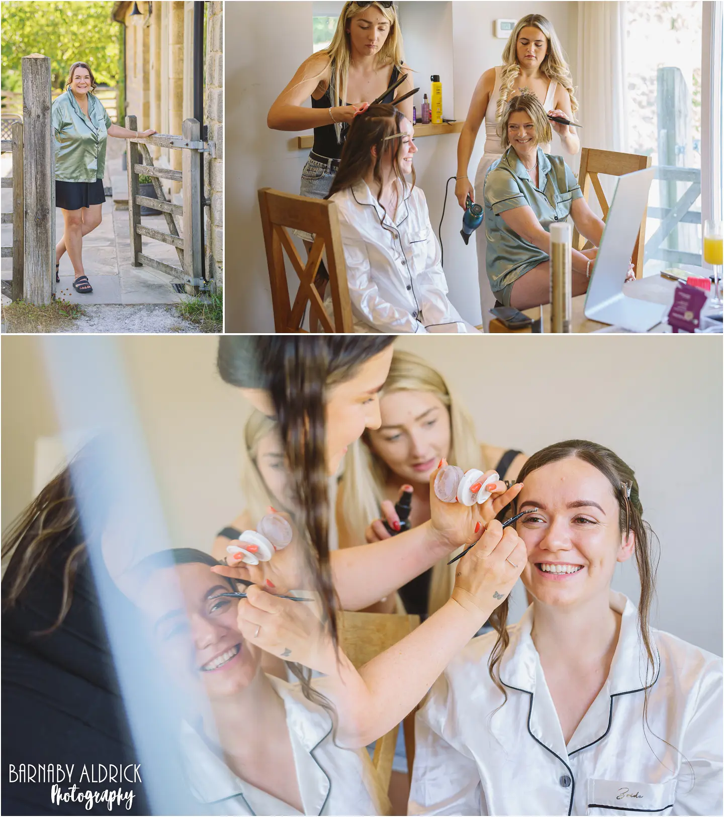 Bridal preparations at Newby Farm Cottage in Yorkshire