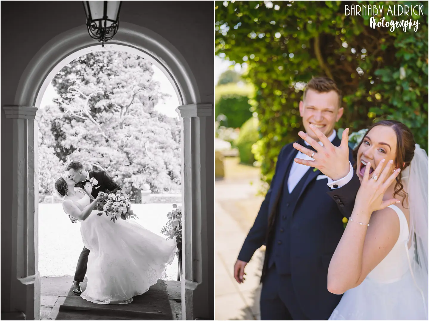 Fun wedding photography at Goldsborough Hall in Yorkshire