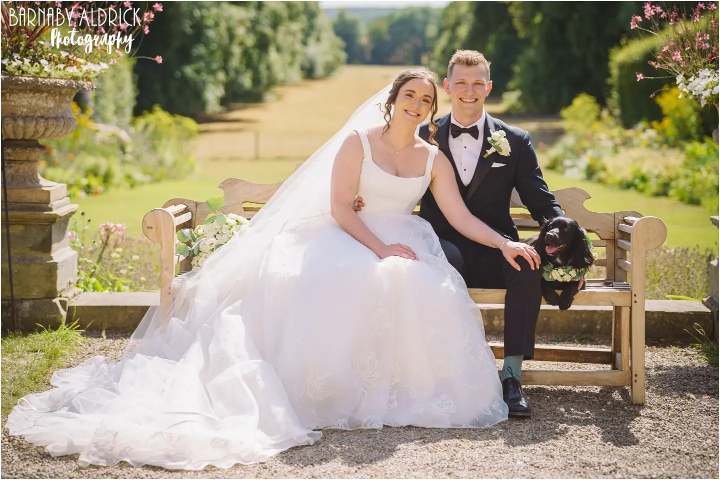Dog wedding photo ideas at Goldsborough Hall in Yorkshire