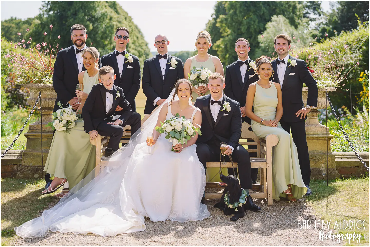 Wedding party photos at Goldsborough Hall in Yorkshire