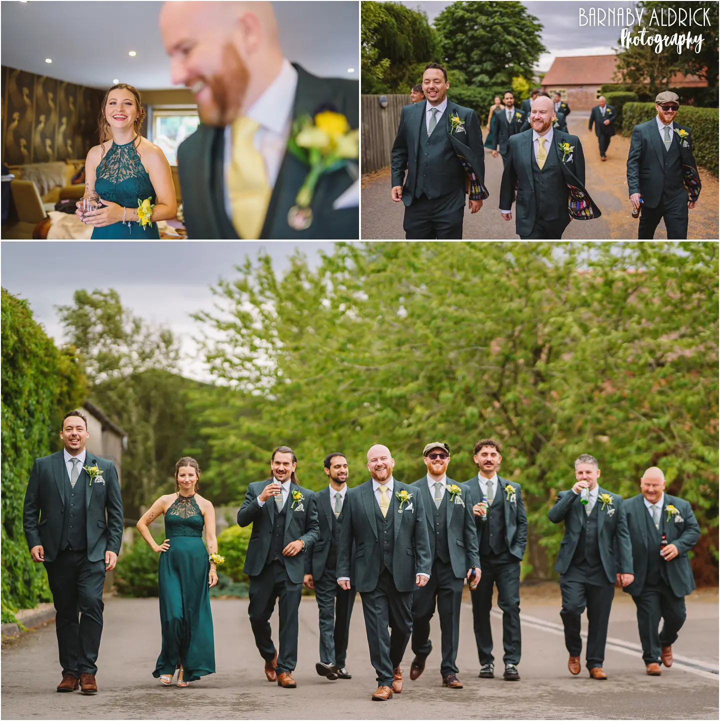 Hodsock Priory Nottinghamshire groomsmen and groomsmaid