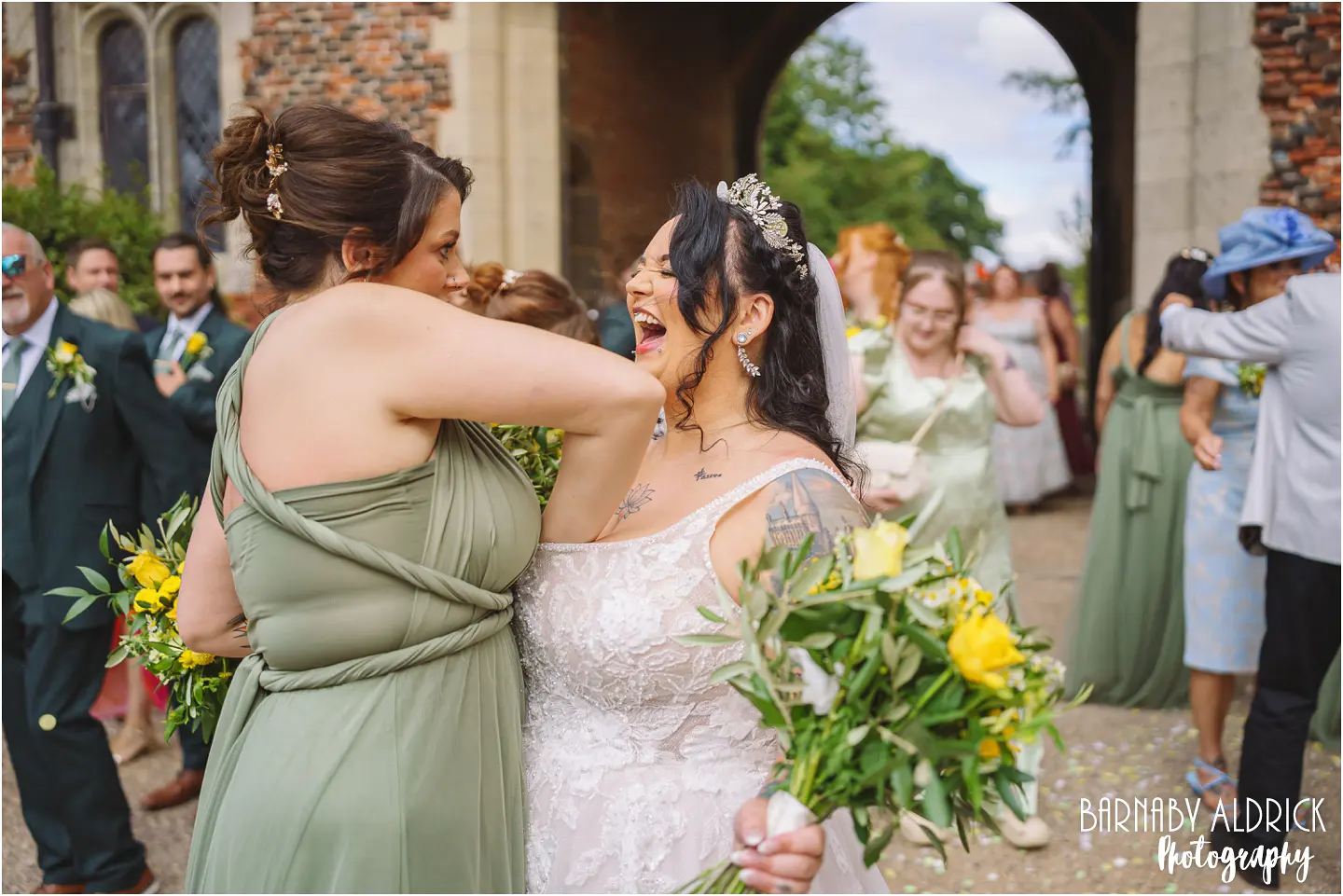 Candid wedding photos at Hodsock Priory Nottinghamshire