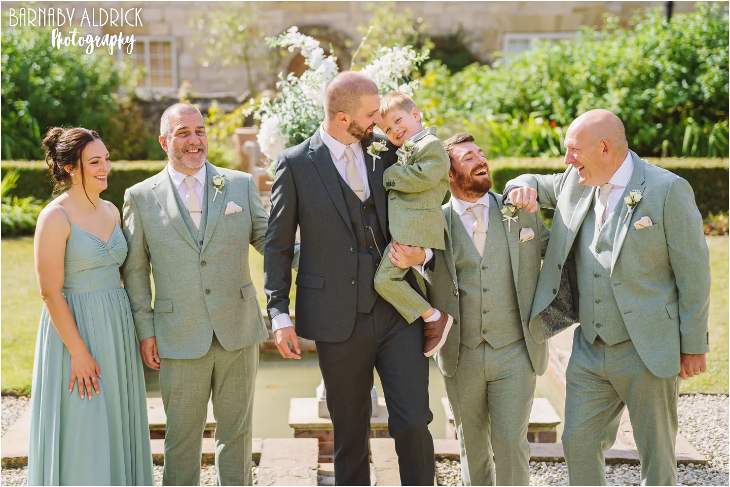 Relaxed wedding photography at Priory Cottages in Yorkshire