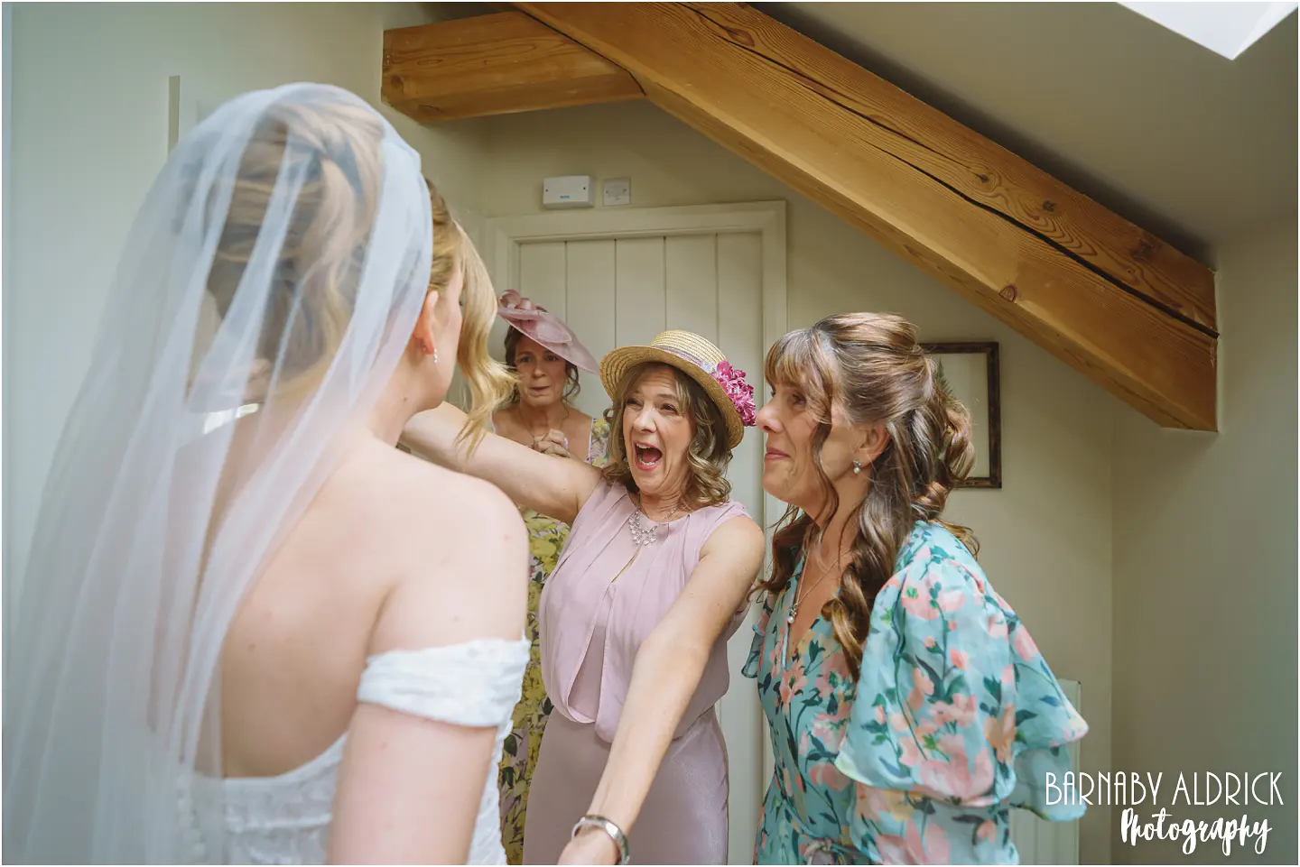 Candid wedding photos at Priory Cottages in Yorkshire