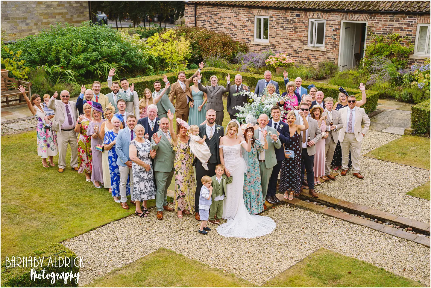 Fun wedding photographer at Priory Cottages in Yorkshire