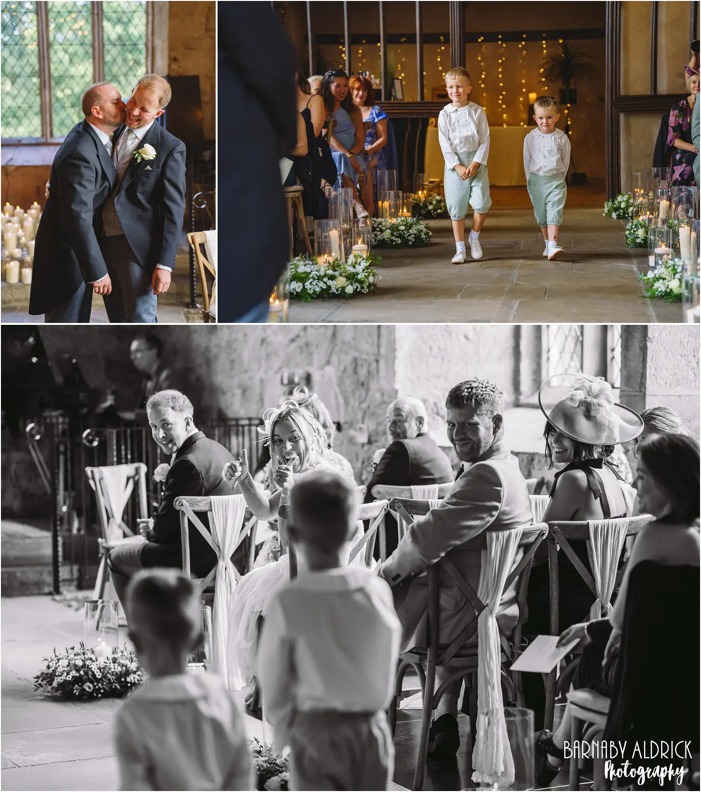 Chapel Ceremony wedding photographs at the Priests House at Barden Tower in the Yorkshire Dales