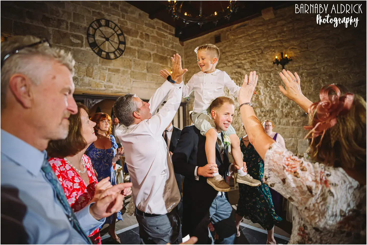 Dancefloor fun wedding photos at the Priests House in the Yorkshire Dales
