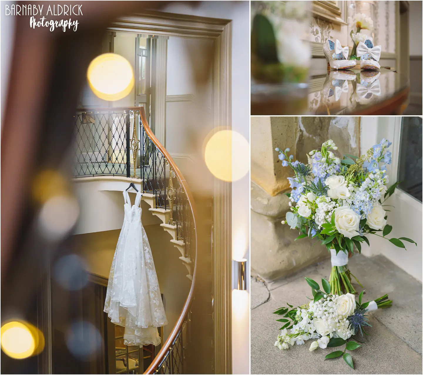Wedding dress and details at at the mansion in Roundhay Park in Leeds Yorkshire