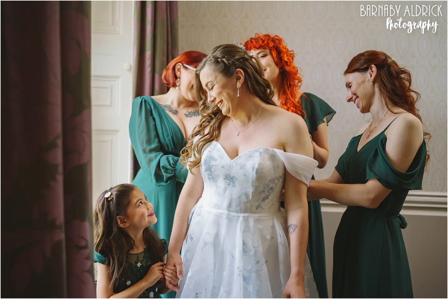 Bridal preparations at the mansion in Roundhay Park in Leeds Yorkshire