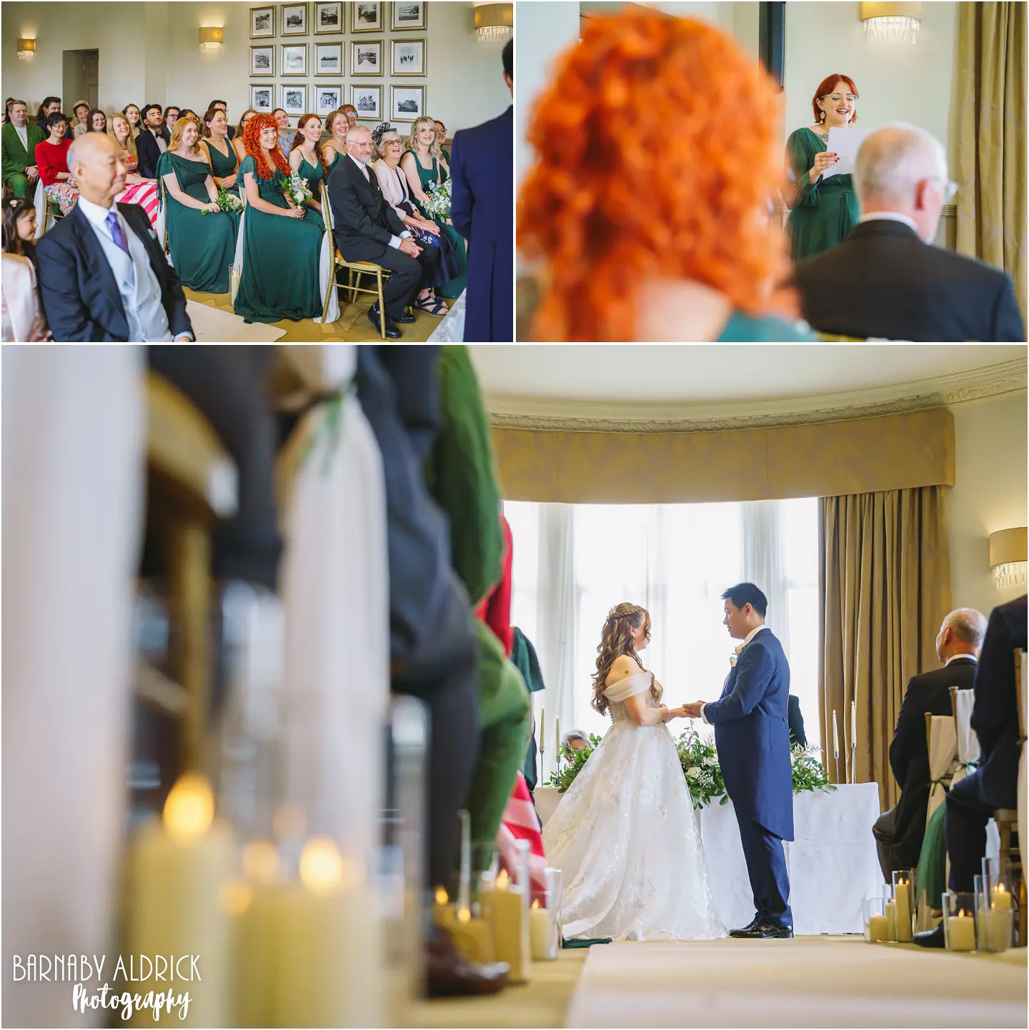 Civil wedding service at the mansion in Roundhay Park in Leeds Yorkshire