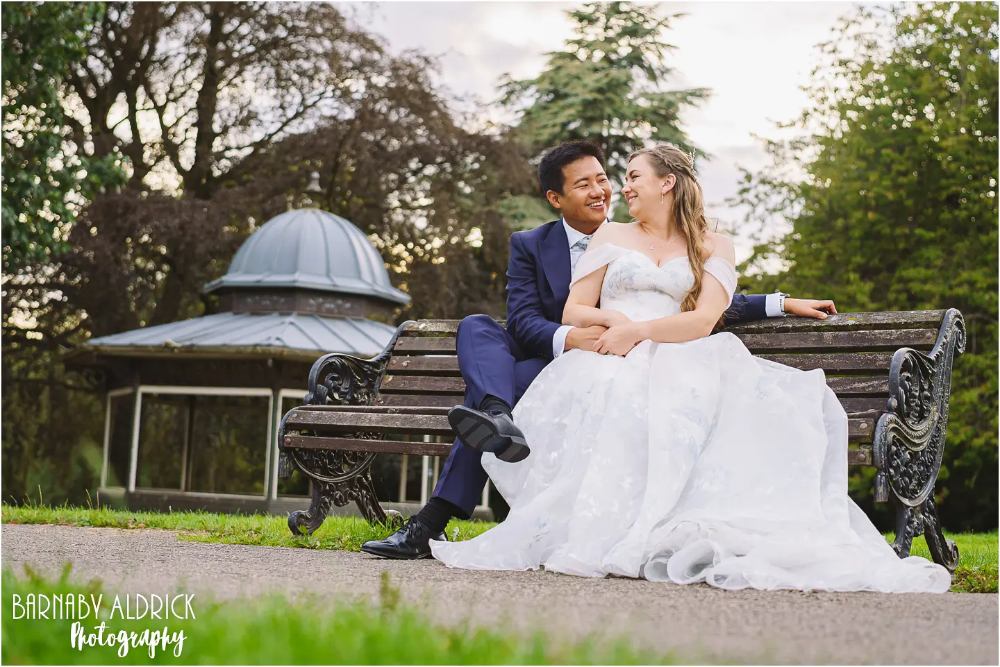 Relaxed colourful fun Wedding photos at the mansion in Roundhay Park in Leeds Yorkshire
