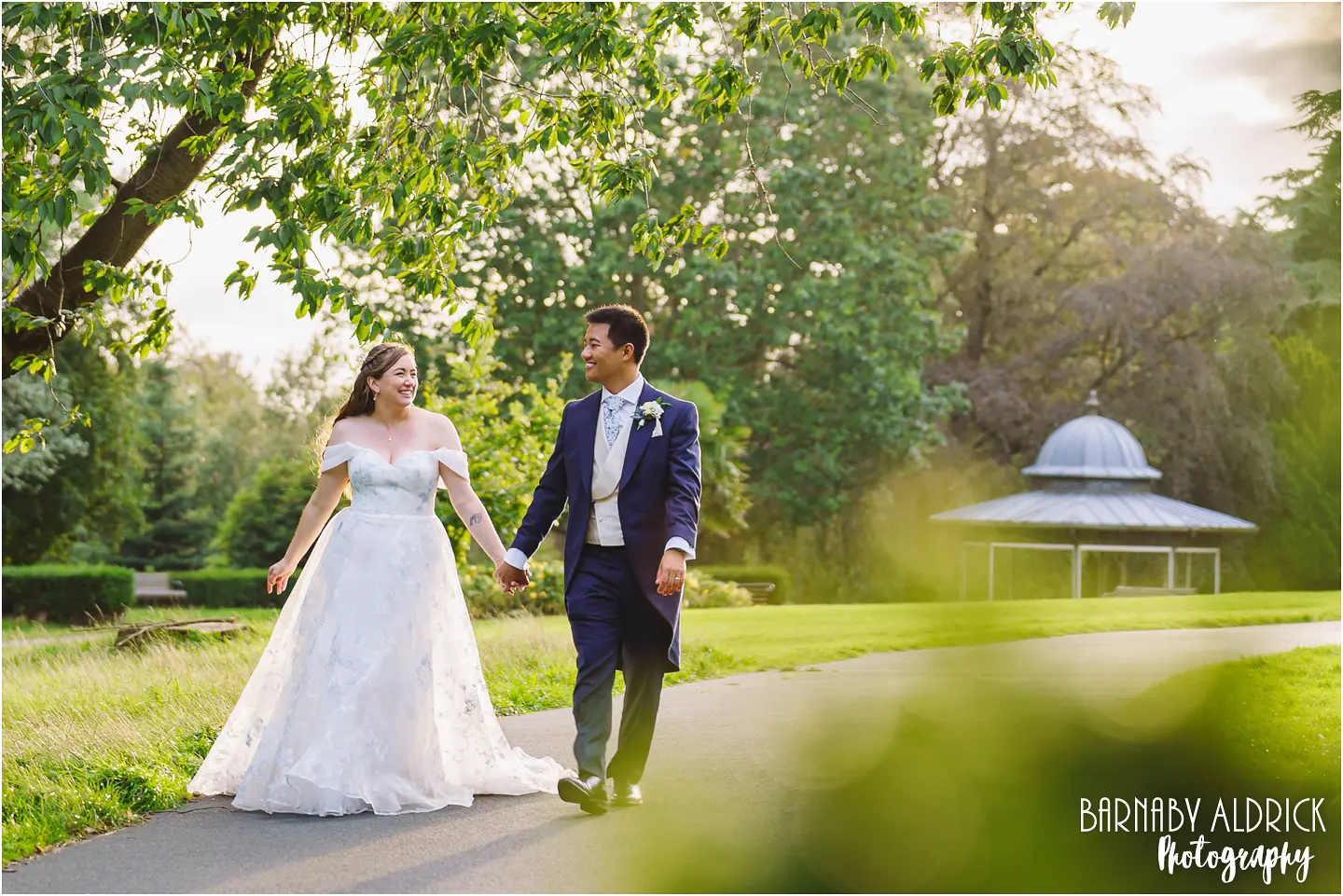Wedding couple shots at the mansion in Roundhay Park in Leeds Yorkshire