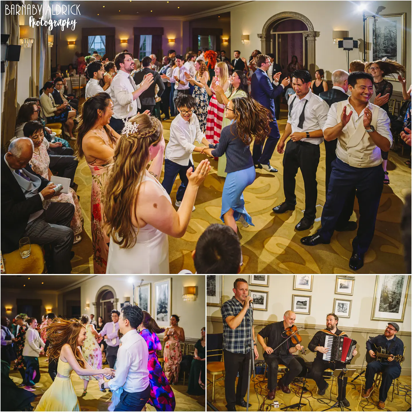 Wedding ceilidh at the mansion in Roundhay Park in Leeds Yorkshire