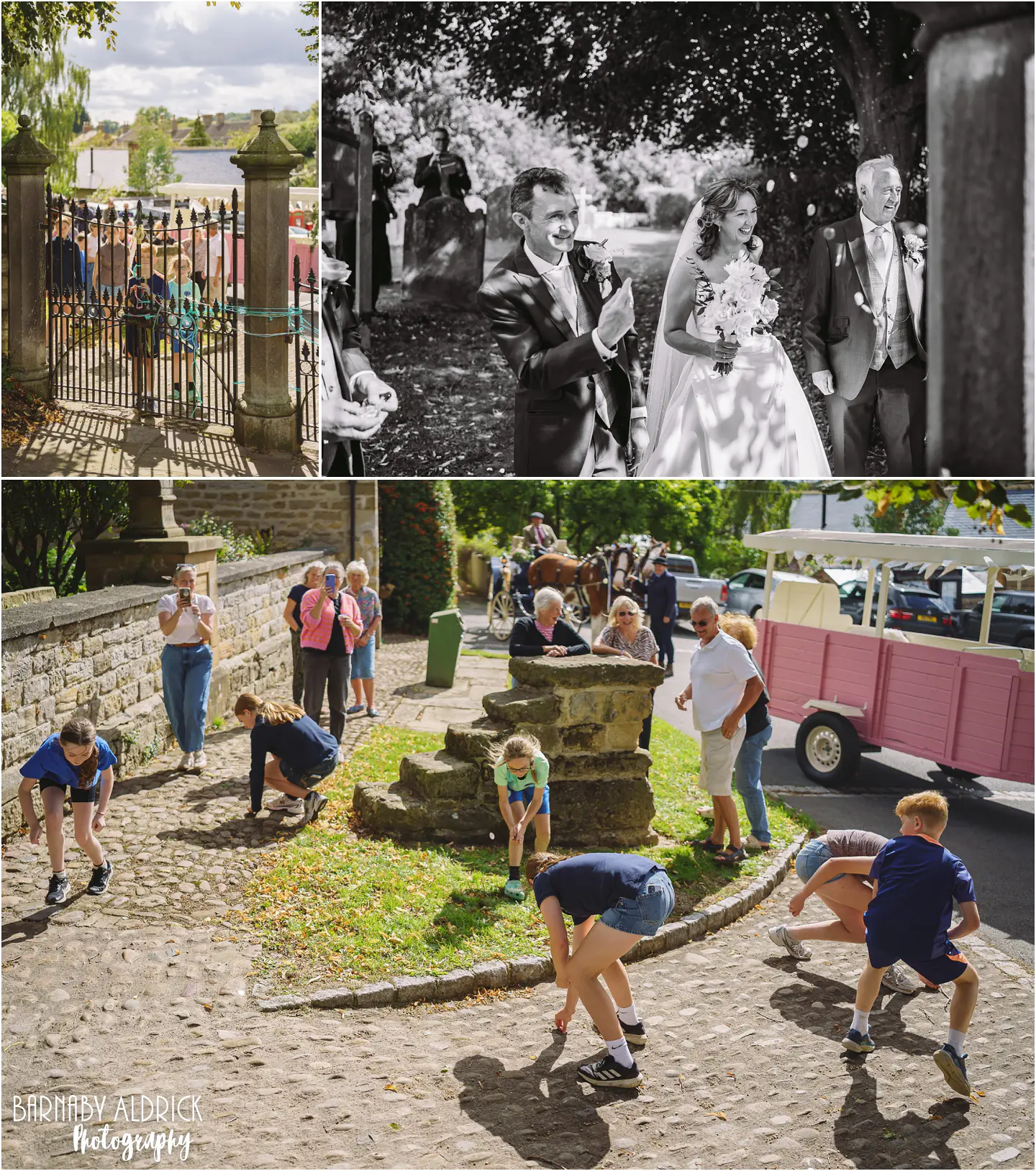 St Mary's church Kilburn traditional throwing of the coins at the gate in Yorkshire