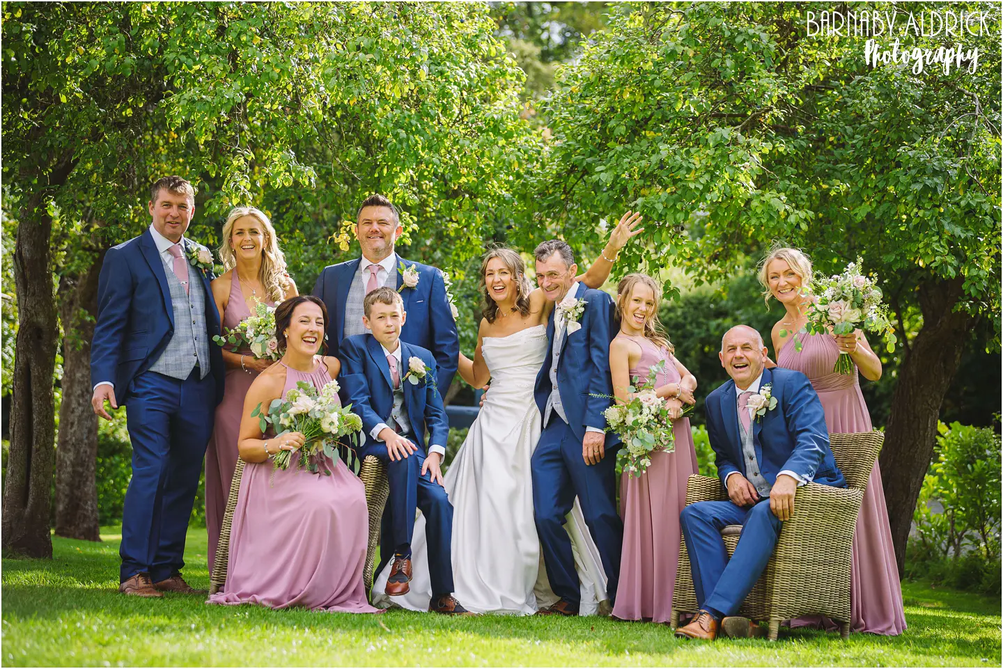 Relaxed wedding group photos at the Pheasant in Harome Yorkshire