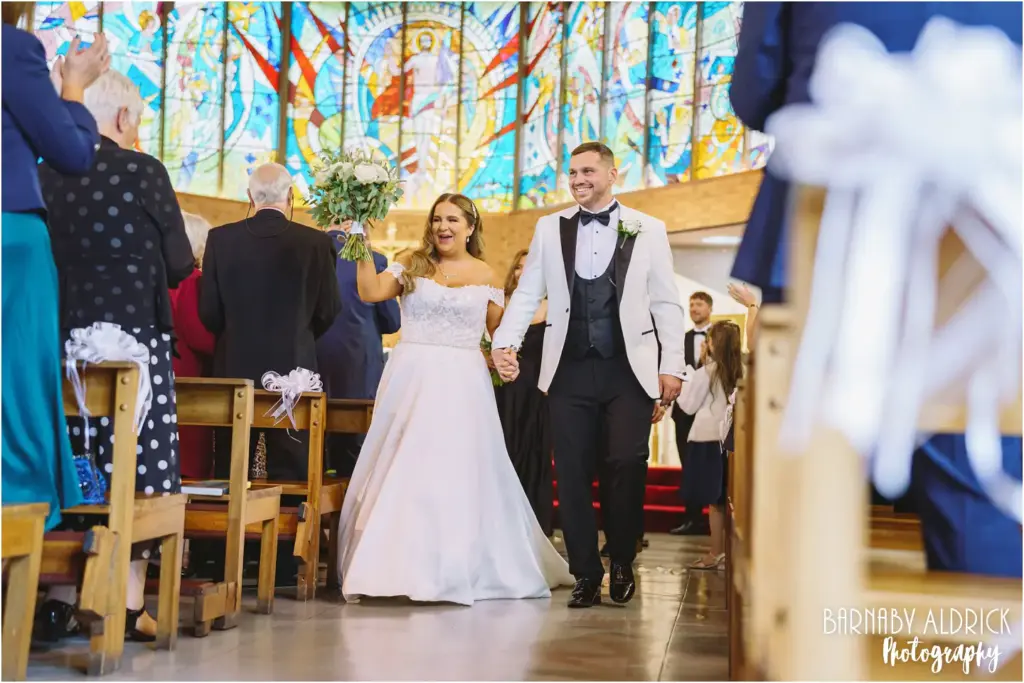 Wedding photos at St Gregory the Great church in Swarcliffe and The Leeds Irish Centre