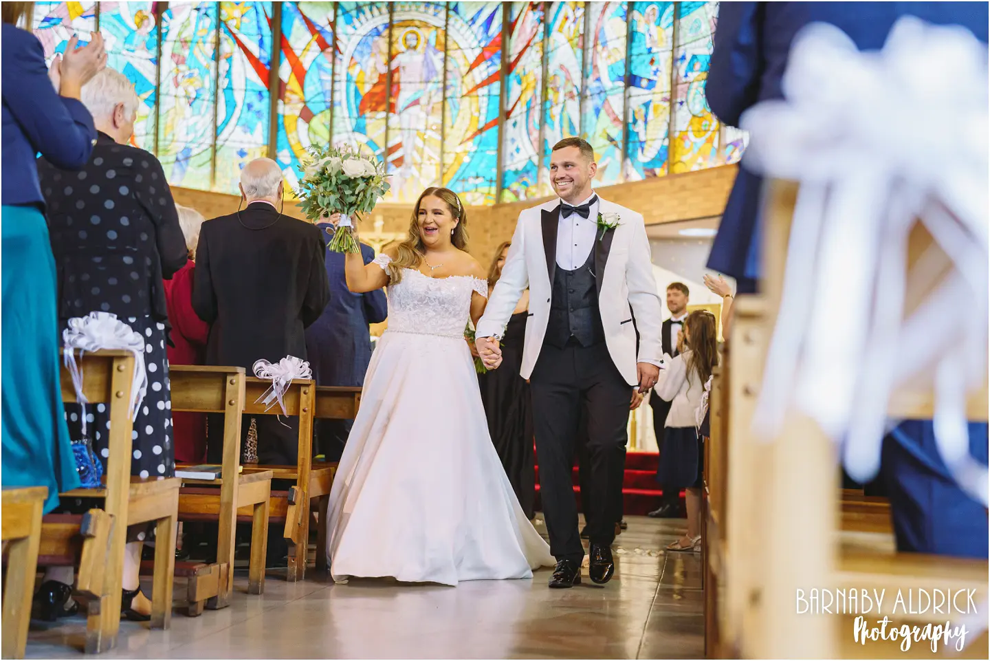 Wedding photos at St Gregory the Great church in Swarcliffe and The Leeds Irish Centre
