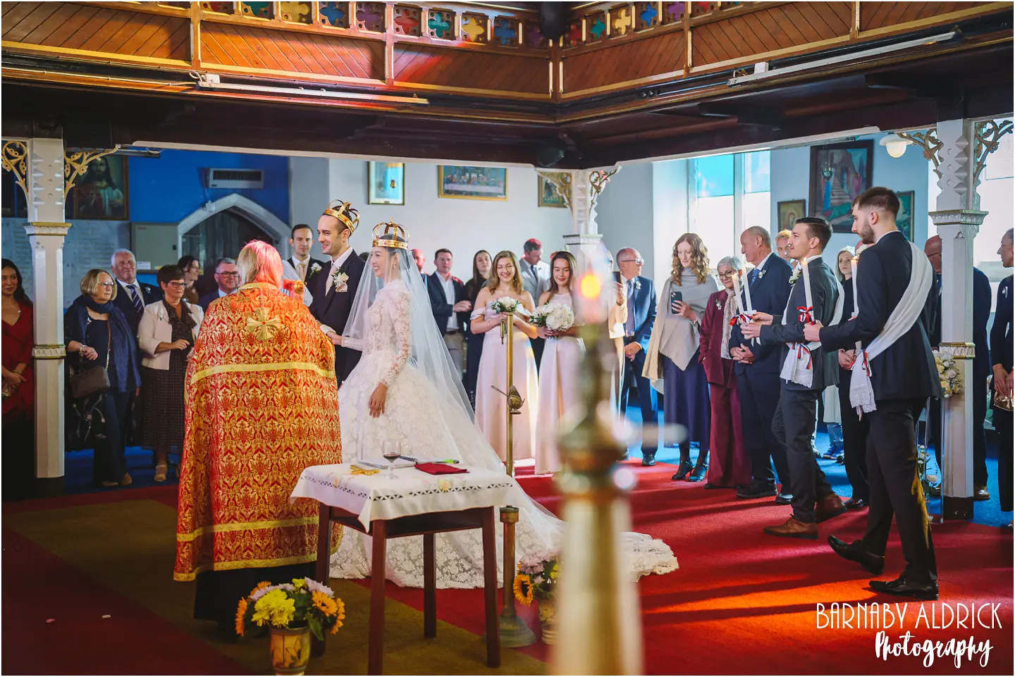 Traditional Wedding ceremony photos at the Serbian Orthodox Church in Bradford